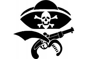Stencil Schablone  Piratenhut